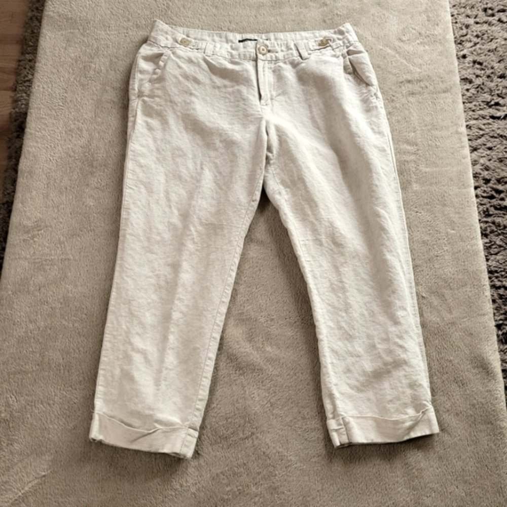 Banana Republic linen blend capris size 6 - Picture 2 of 11